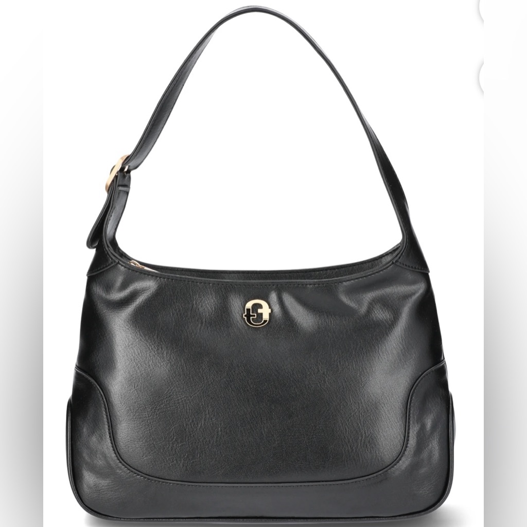 Time And Tru Chic Black Leather Shoulder Bag! Nwt!